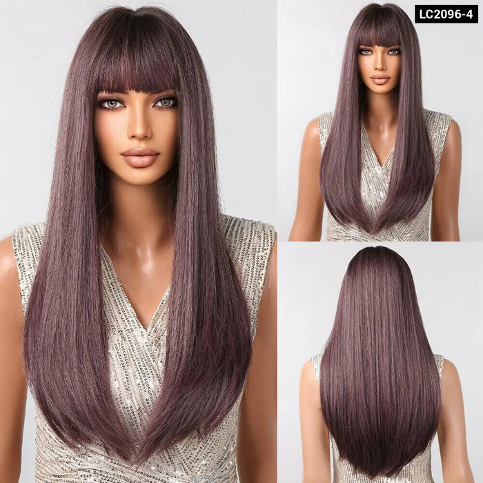 Long Straight Black Synthetic Wig