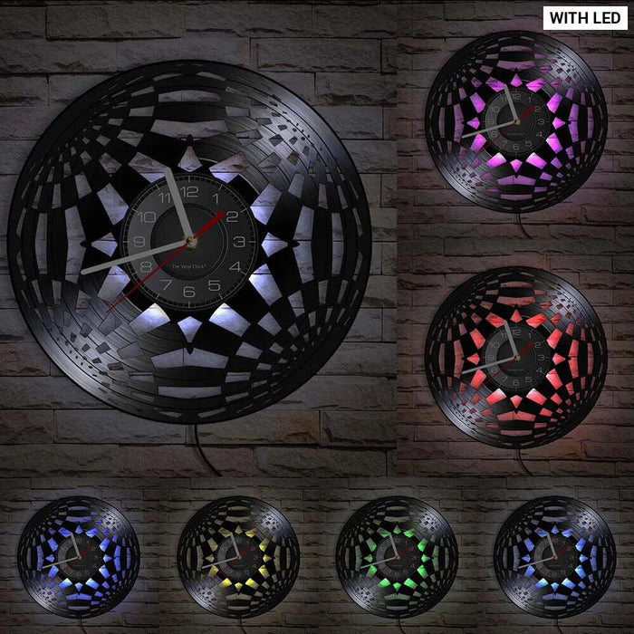 Fractal Vinyl Record Wall Clock