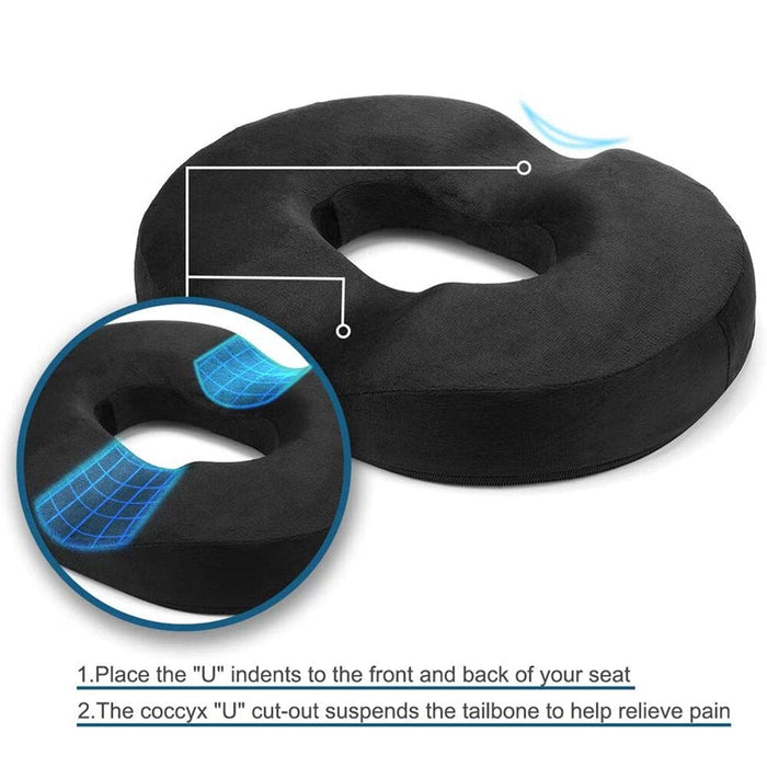 Donut Cushion Orthopedic Tailbone & Coccy Memory Foam Pillow Relieve Pain Pressure