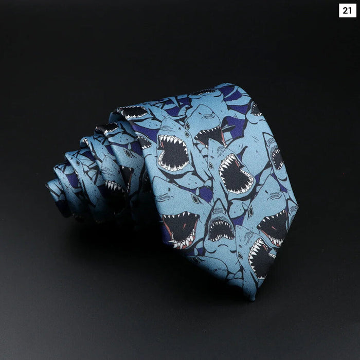 Novelty Mens Tie Floral Cartoon Animal Food Patterns Yellow Blue For Business Weddings And Gifts