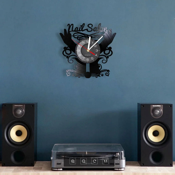 Beauty Salon Vinyl Record Wall Clock