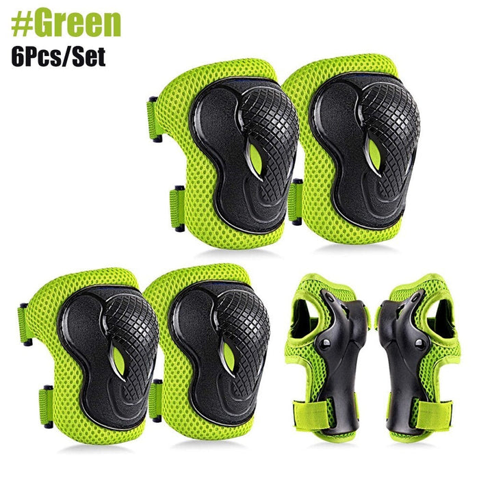 6 In 1 Kids/Youth Protective Gear Set Knee Elbow Pads Wrist Guard Protector