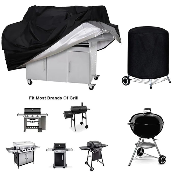 Outdoor Waterproof Barbecue Cover Weber Dust Cover Heavy Duty Snow Rain Protective Round BBQ Grill Cover