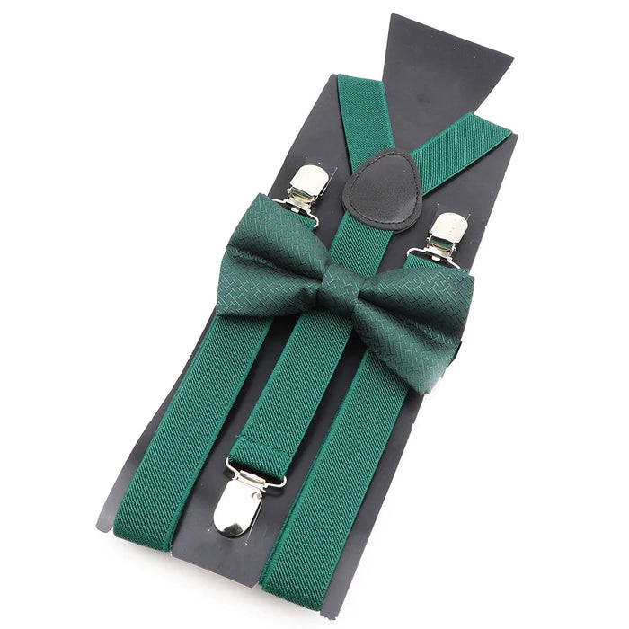 Plaid Bowtie Suspenders Set For Weddings