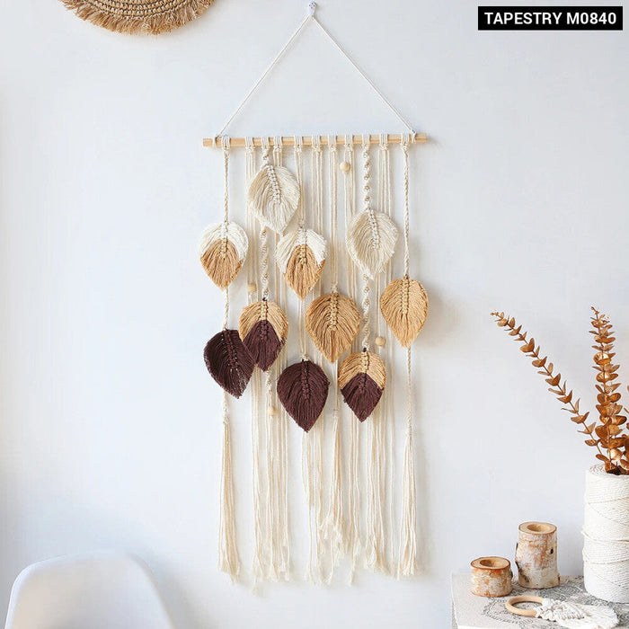 Boho Macrame Leaf Tapestry For Nordic Home Decor