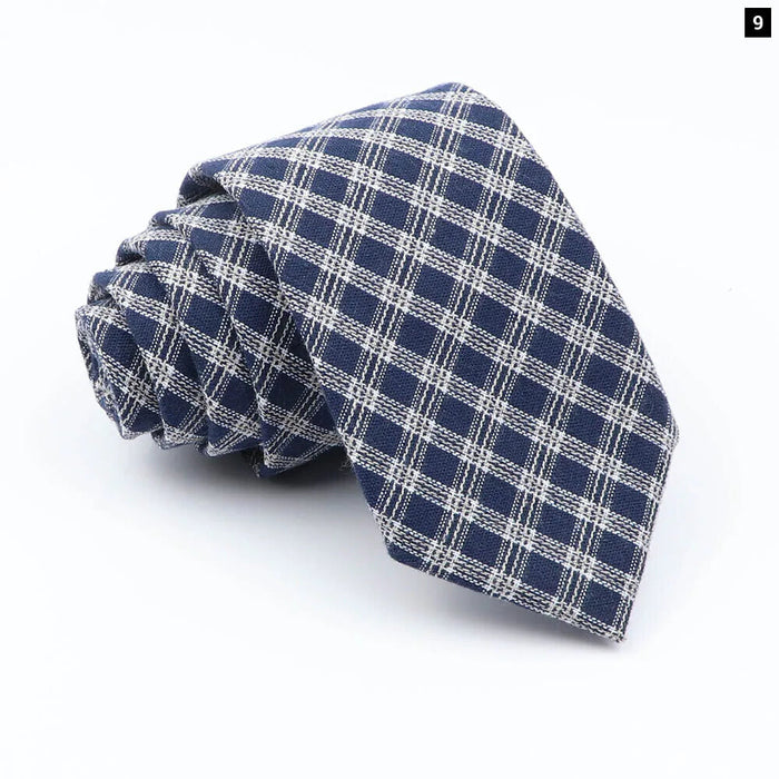 Classic Plaid Cotton Tie Blue Red For Weddings And Parties