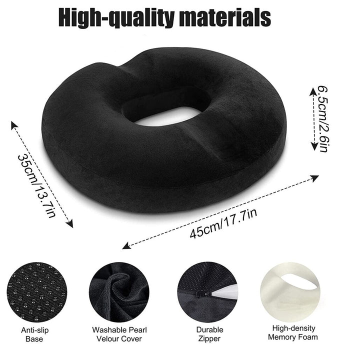 Donut Cushion Orthopedic Tailbone & Coccy Memory Foam Pillow Relieve Pain Pressure