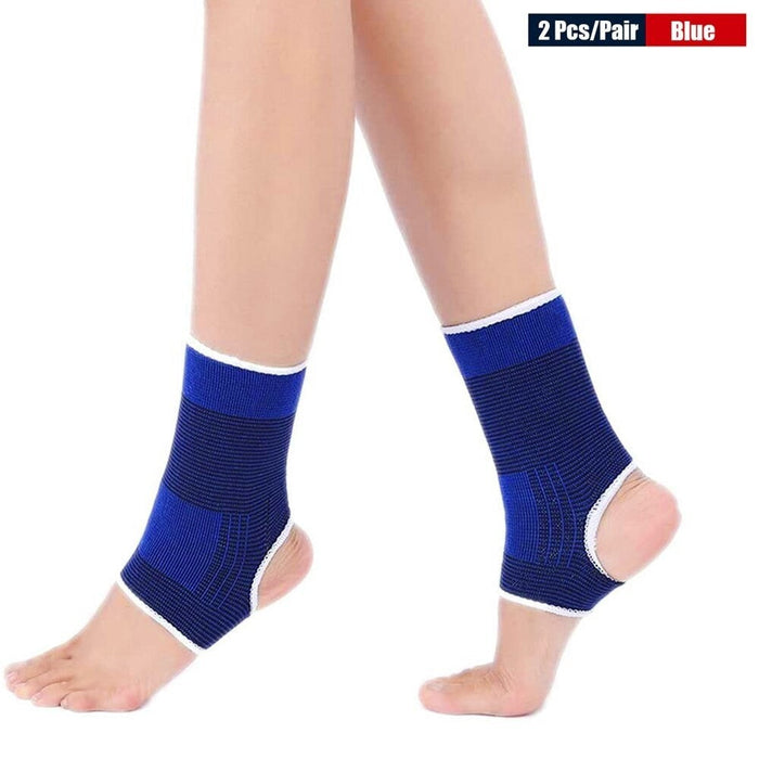 1Pair Elastic Ankle Compression Wrap Sleeve Bandage For Relief Pain