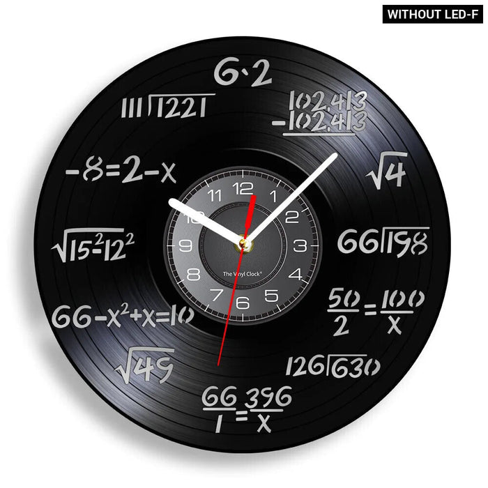 Math Equation Vinyl Record Wall Clock