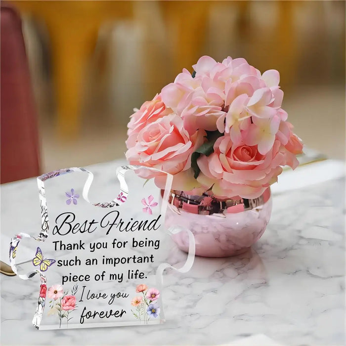 Charming Puzzle Shaped Acrylic Plaque For Best Friends