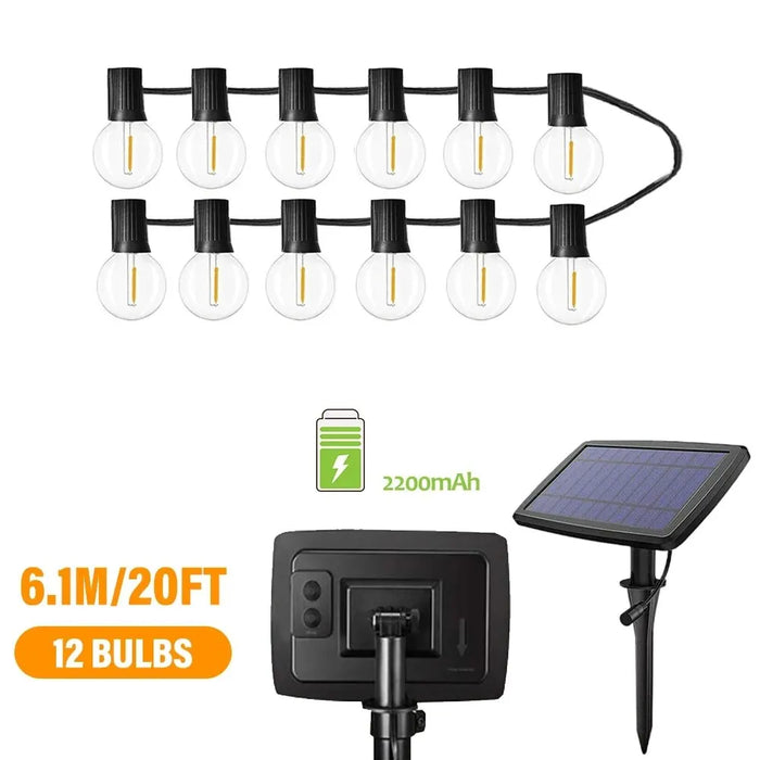 Usb Rechargeable Solar G40 String Lights