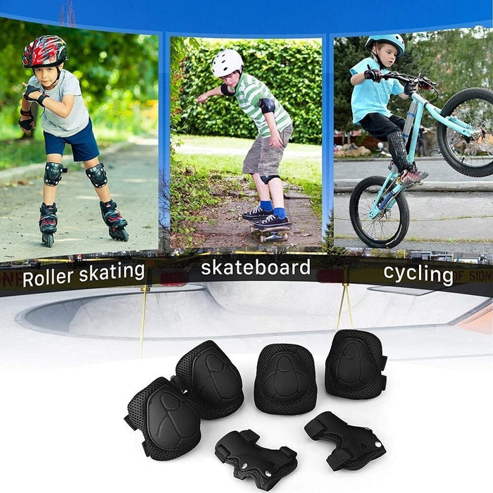 6PCS Kids Knee Elbow Wrist Guard Protective Gear for Skatings Cycling