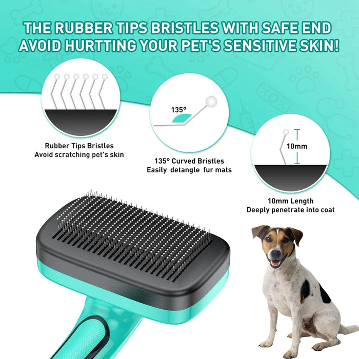 Self Cleaning Slicker Dog Brush Com