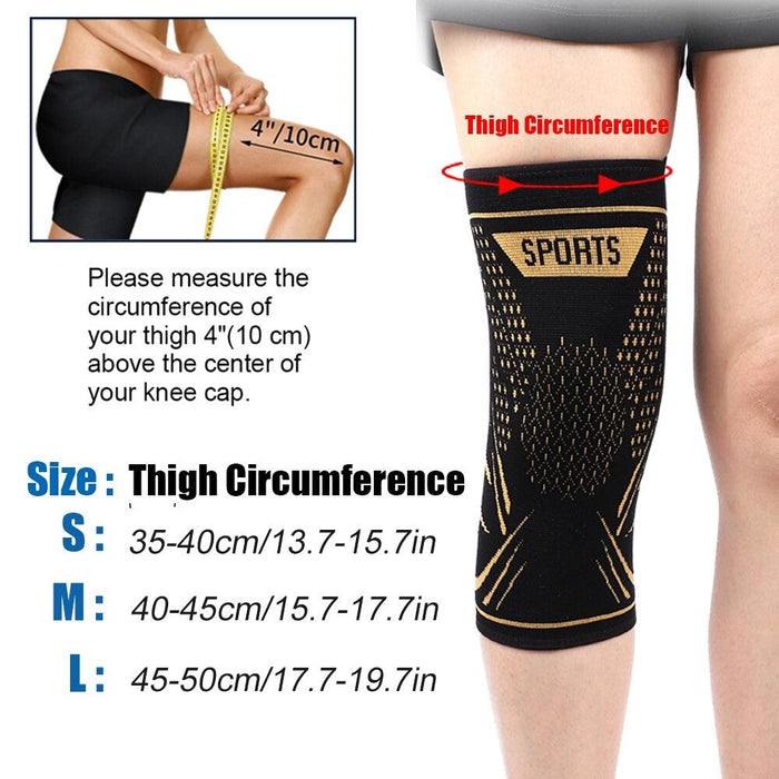 2Pcs Copper Knee Compression Leg Sleeves for Knee Pain Running Weightlifting Workout