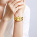 Golden Quartz Wristwatches For Female Male Fashion 30m