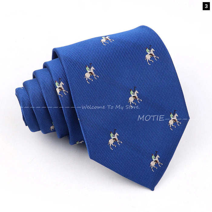 Horseback Riding Neckties Brown Polyester Ties For Men