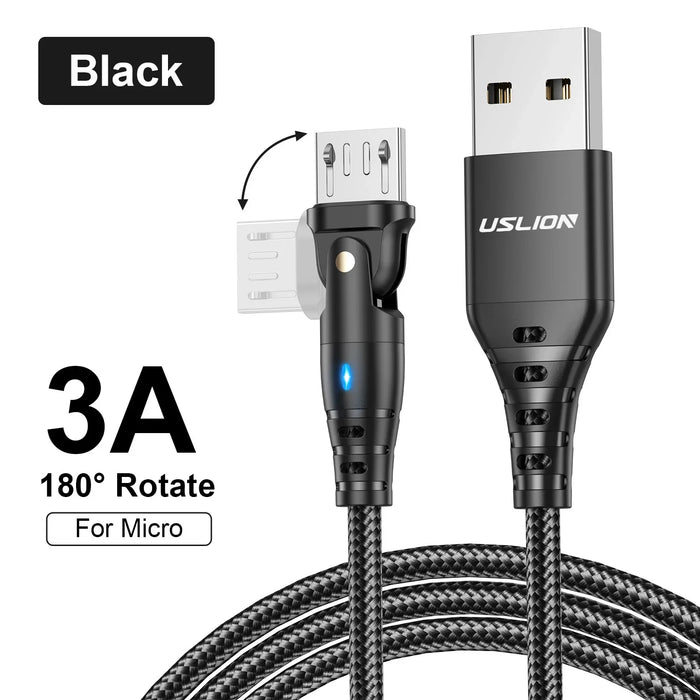 180 Rotating Micro Usb Cable For Fast Charging