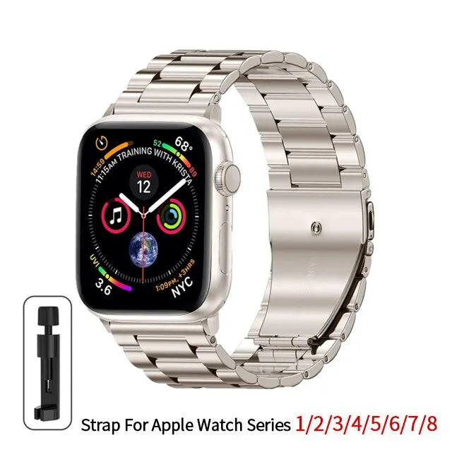 Stainless Steel Strap For Apple Watch Band 40Mm 44Mm 45Mm 49Mm Metal Bracelet For Iwatch Series 9 8 7 6 5