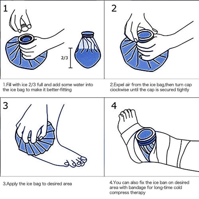 Reusable Hot and Cold Therapy Water Bags With Adjustable Bandage Wrap For Leg Knee Injury