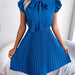 Chic Summer Bow Ruffle Dress with Short Sleeves