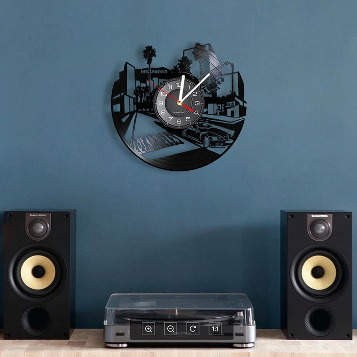 La Skyline Vinyl Record Clock