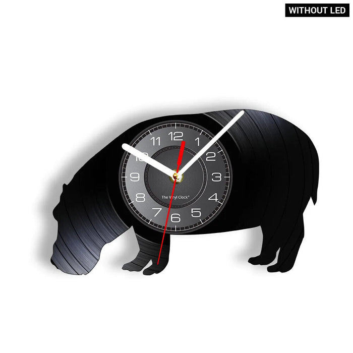 Vinyl Record Hippo Wall Clock