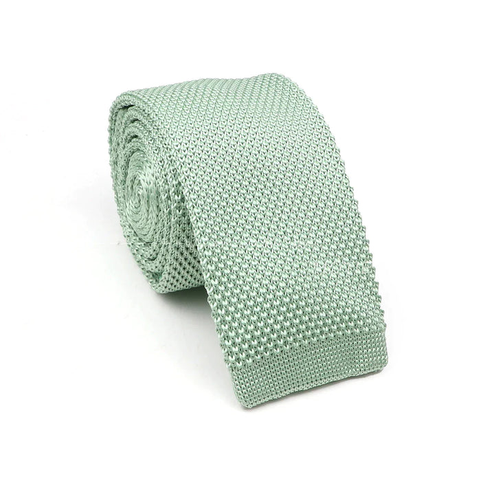 Green Knitted Tie For Men Weddings Business And Daily Wear