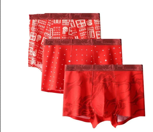 Pack Of 3 Antibacterial Mens Boxers Red Print