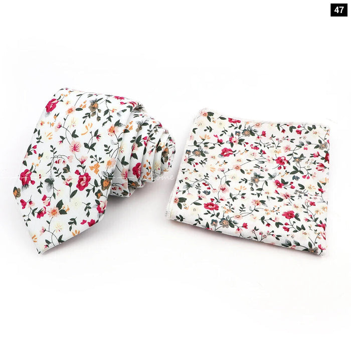 Floral Cotton Tie Set For Parties And Daily Wear