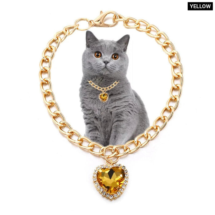 Sparkling Rhinestone Cat Necklace Collar Adjustable