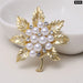 Luxury Jewelry Flower Lapel Pin With Pearl And Rhinestone