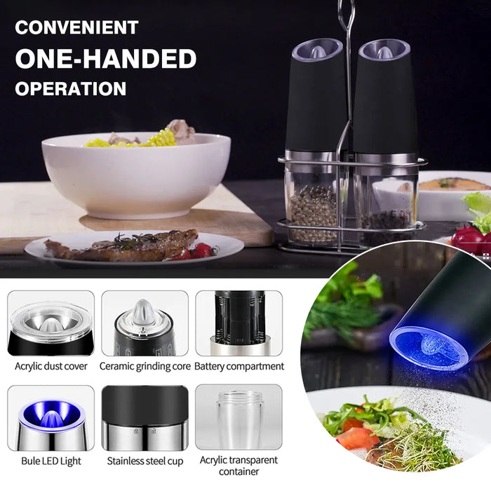 Automatic Electric Adjustable Salt And Pepper Grinder Set