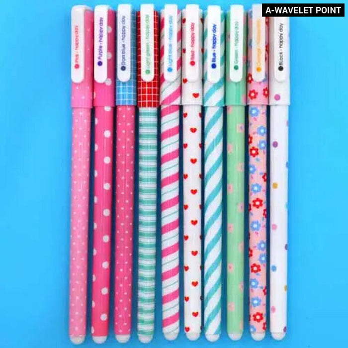 10 Piece Gel Pen Set Floral Animal Starry Designs 0.5Mm Tip