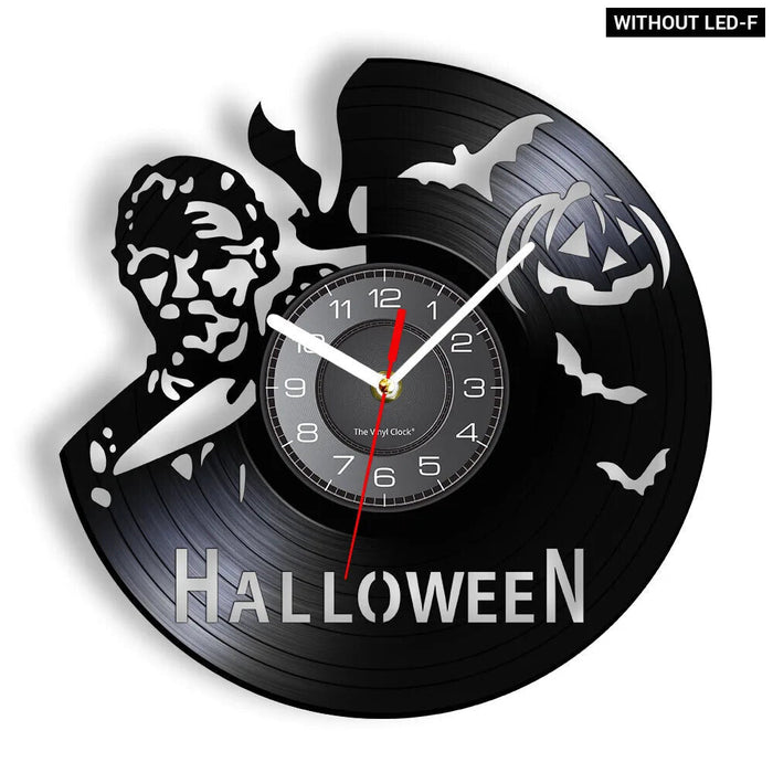 Spooky Halloween Vinyl Record Wall Clock