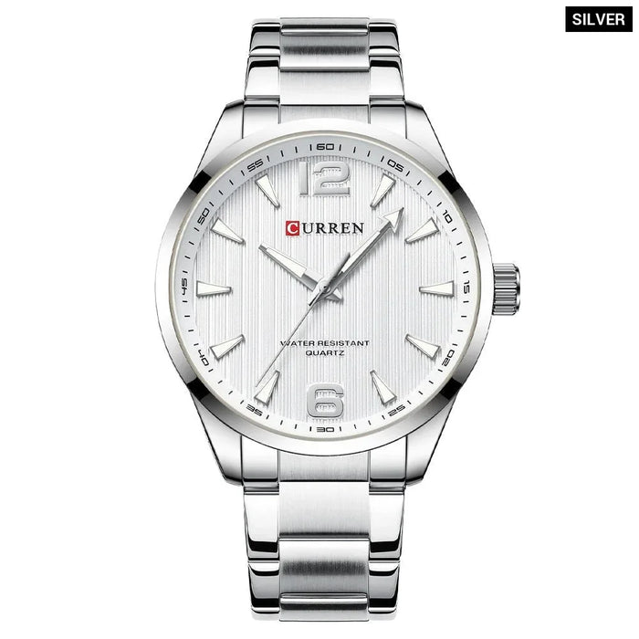 Fashion Brand Men'S Watches With Luminous Hands Business Stainless Steel Band Wristwatches For Male