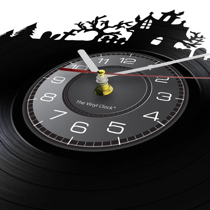 Spooky Halloween Vinyl Record Wall Clock