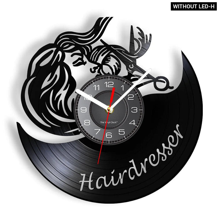 Barber Shop Vinyl Record Wall Clock