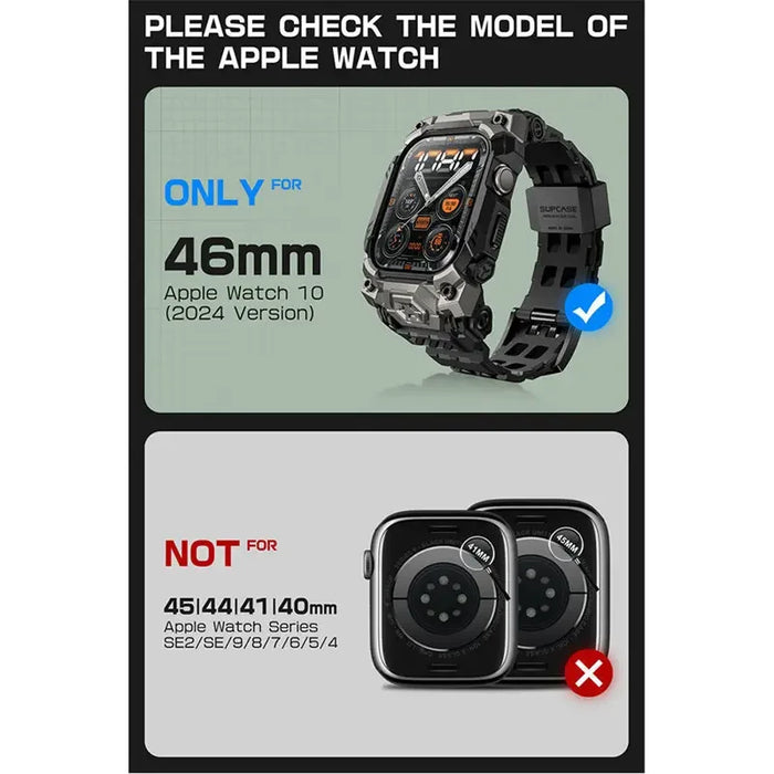 For Apple Watch 10 46Mm Ub Ore Anti-Scratch Rugged Sport Men Bumper Case With Adjustable Strap Watch Band