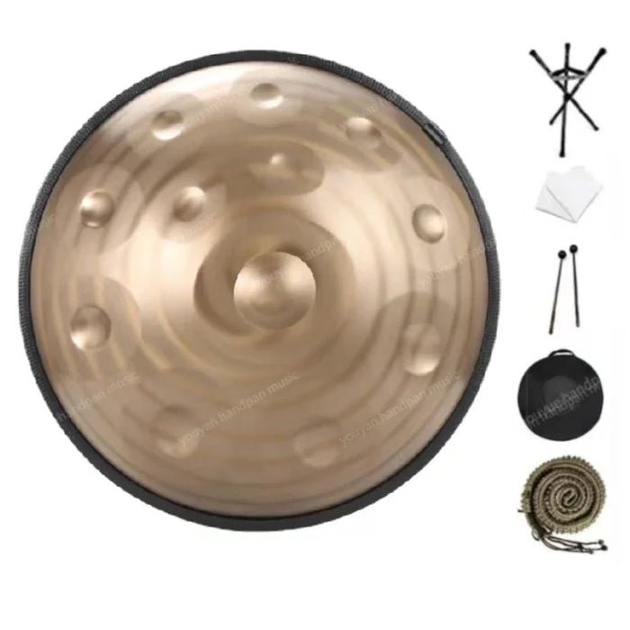 9 10 12 Note 22Inch 440 Hz 432 D Major Handpan Steel Tongue Drum With Tambor For Beginner & Meditation