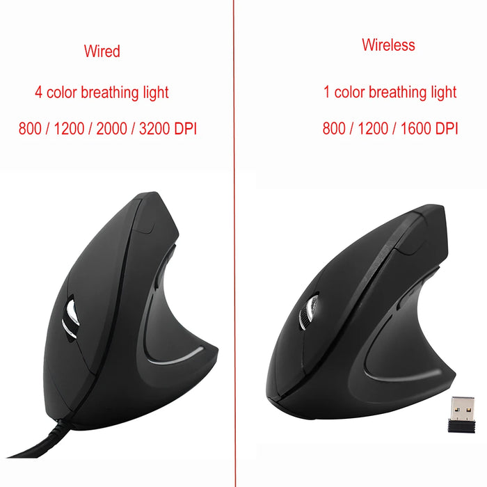 Usb Wired Vertical Mouse For Gaming And Pc