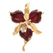 Resin Orchid Flower Brooch 3 Colour Pin