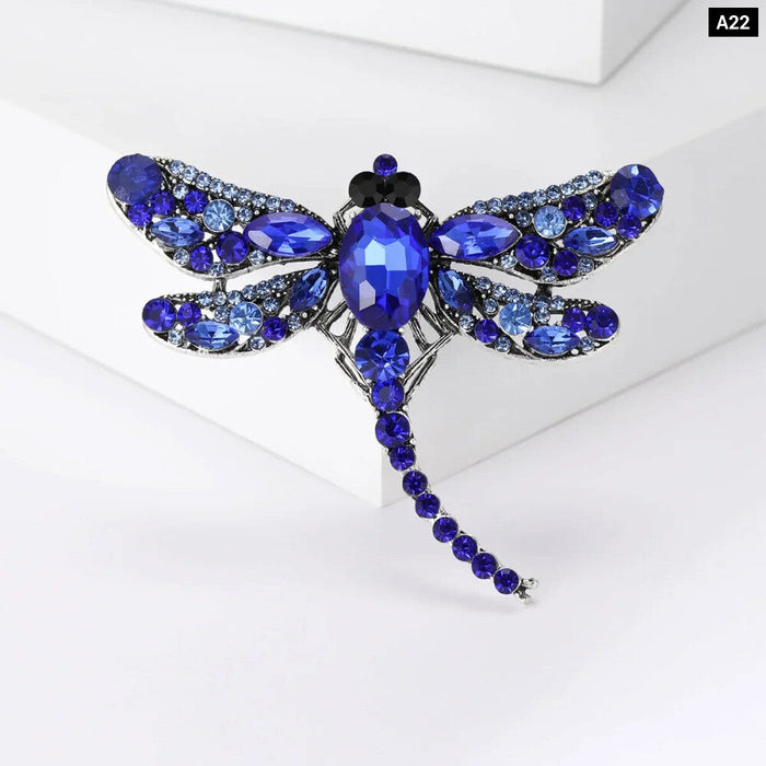 7 Colour Dragonflies Rhinestone Brooch For Women Luxury Accessory