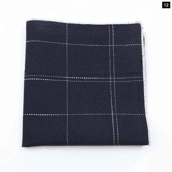 Vintage Grey Black Plaid Hankerchief Cotton Scarf