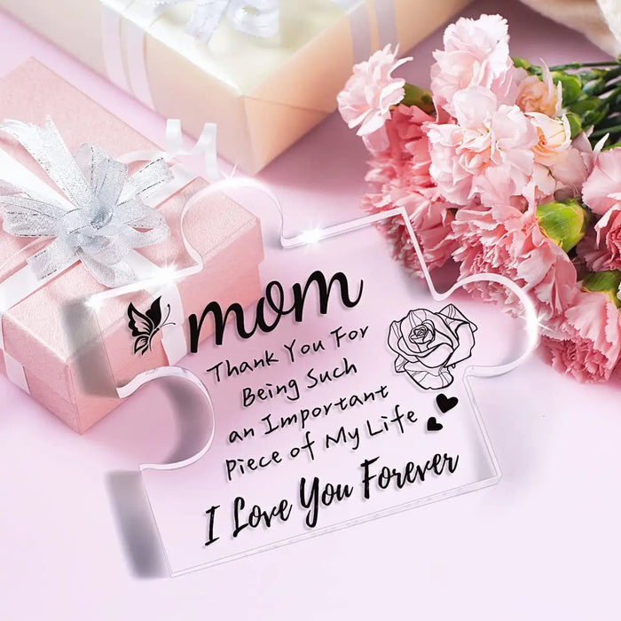 Engraved Puzzle Acrylic Plaque For Mom Perfect Gift For Mother's Day Or Birthday