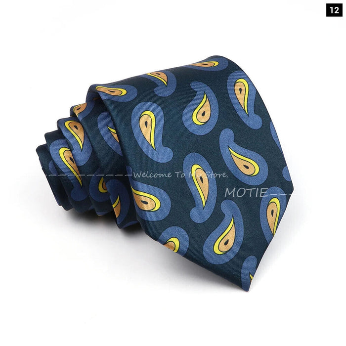 Blue Paisley Necktie For Weddings And Daily Wear