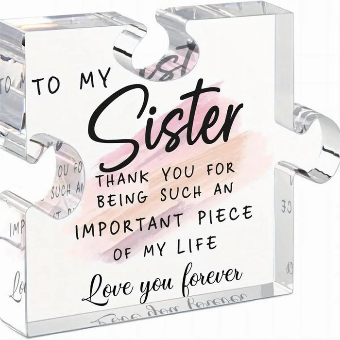 Personalized Acrylic Puzzle Plaque For Sister