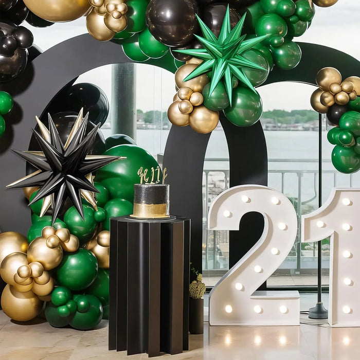 128Pcs Green Black And Gold Balloon Garland Arch Kit For Birthdays Anniversaries Graduations Wedding Parties And Decorations