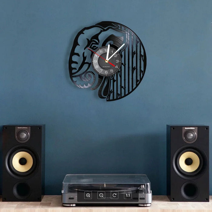 Vinyl Record Elephant Wall Clock