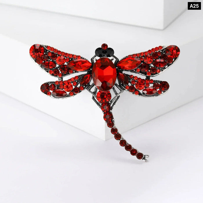 7 Colour Dragonflies Rhinestone Brooch For Women Luxury Accessory