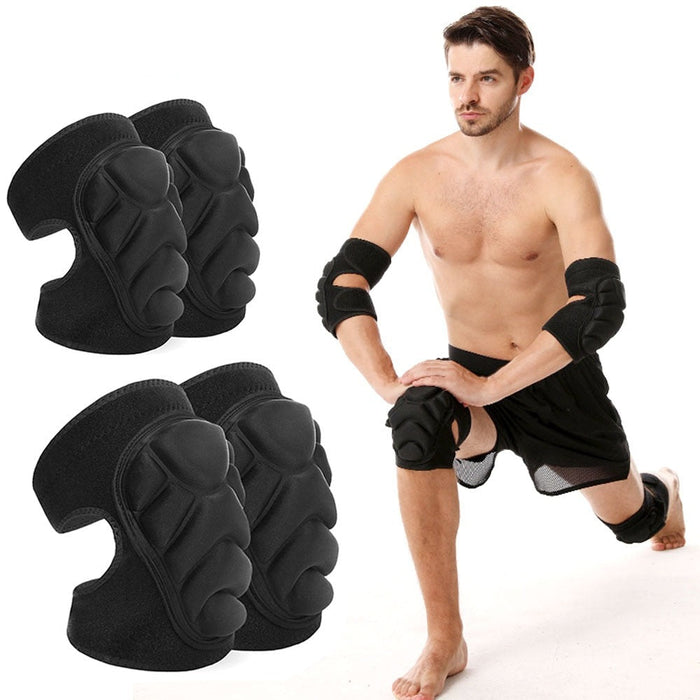 1Pair Thick Sponge Knee Elbow Pads for Work Sports Basketball Wrestling Cycling